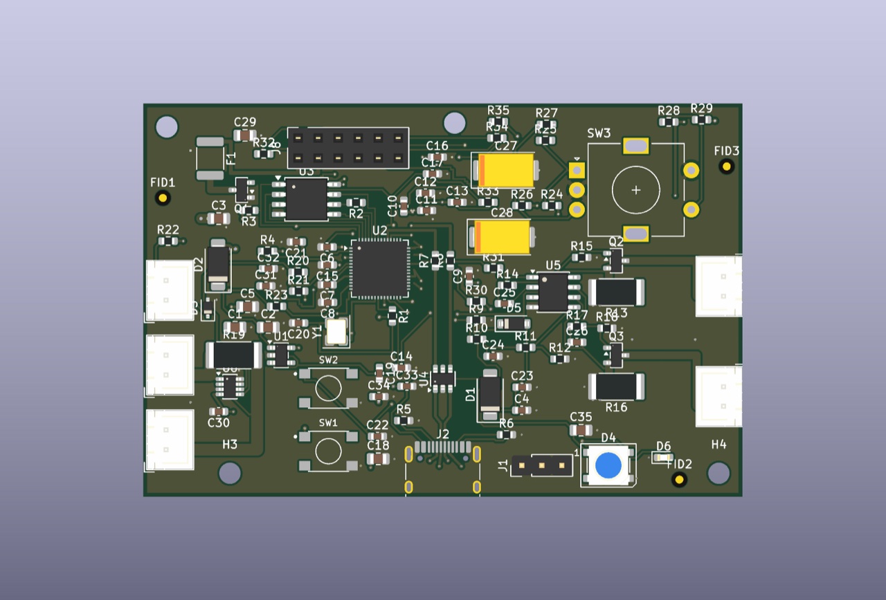 Top render of the WiggleCam RP2040 co-processor PCB